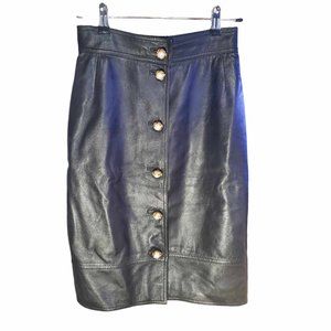 Malisy Black Leather Skirt